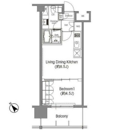 ＢＰＲレジデンス三田伊皿子坂505号室の図面