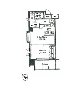 ＢＰＲレジデンス三田伊皿子坂801号室の図面