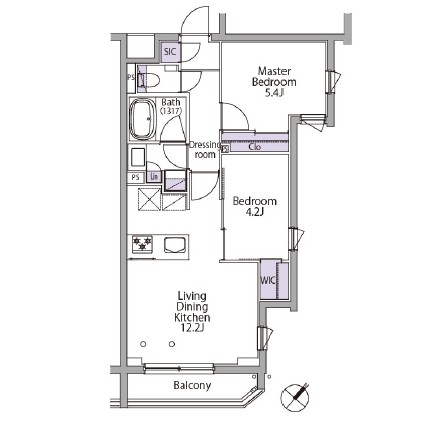 イプセ代々木レジデンス304号室の図面