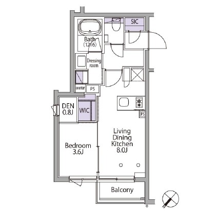 イプセ代々木レジデンス403号室の図面