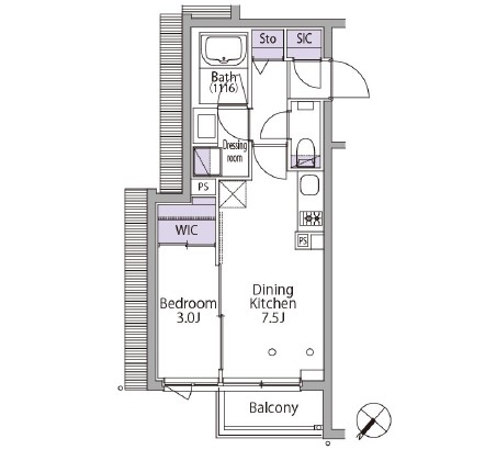 イプセ代々木レジデンス503号室の図面