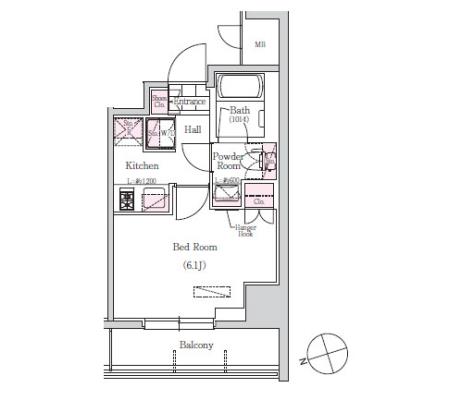 アーバネックス三田1405号室の図面