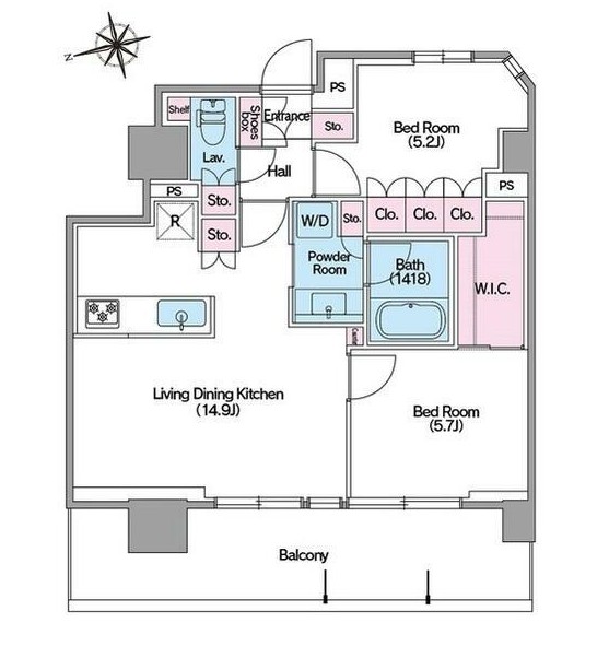 コンフォリア東新宿ステーションフロント1102号室の図面