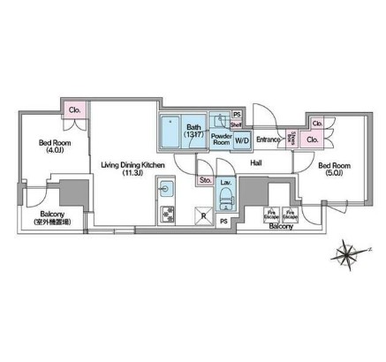 コンフォリア東新宿ステーションフロント412号室の図面