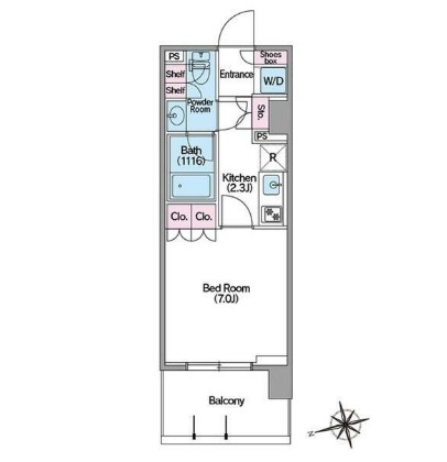 コンフォリア東新宿ステーションフロント505号室の図面