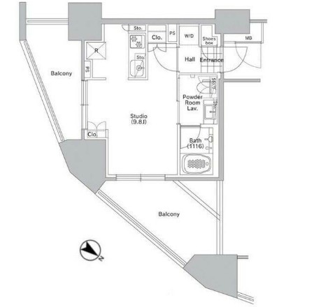 コンフォリア渋谷ＷＥＳＴ203号室の図面