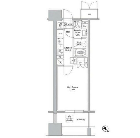 コンフォリア渋谷ＷＥＳＴ507号室の図面