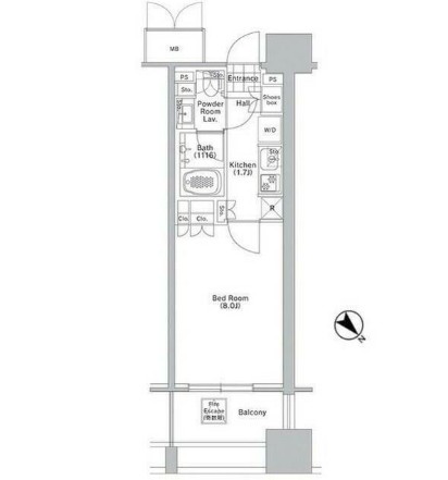 コンフォリア渋谷ＷＥＳＴ706号室の図面