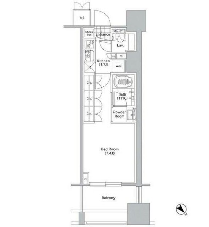 コンフォリア渋谷ＷＥＳＴ908号室の図面