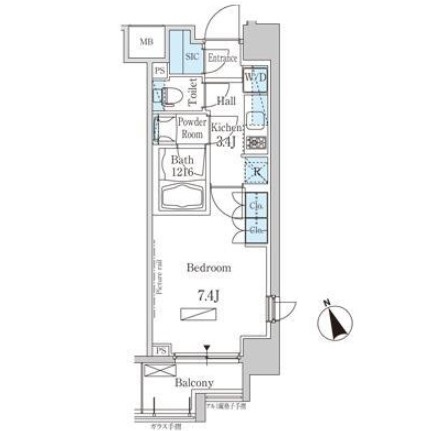 パークアクシス芝浦805号室の図面