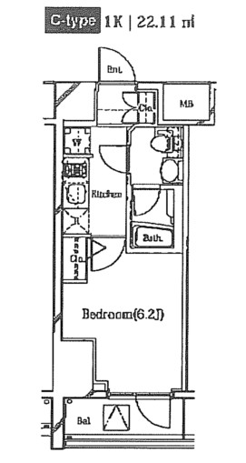 ガリシア代々木503号室の図面