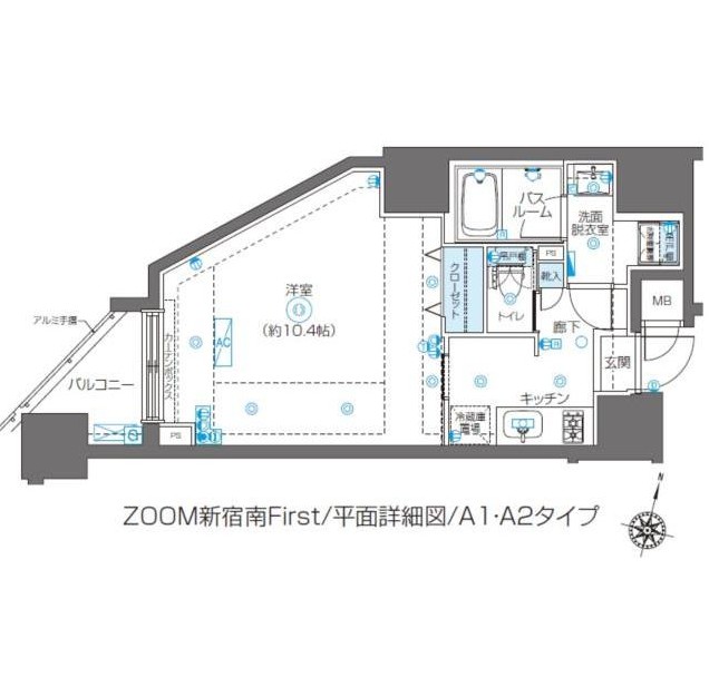 ZOOM新宿南Ｆｉｒｓｔ1001号室の図面