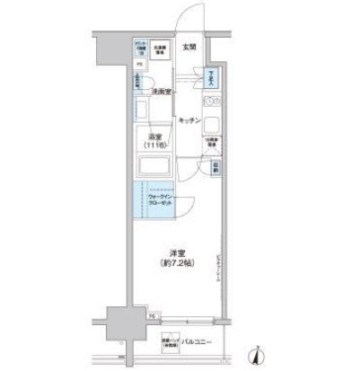 パークキューブ西新宿1302号室の図面