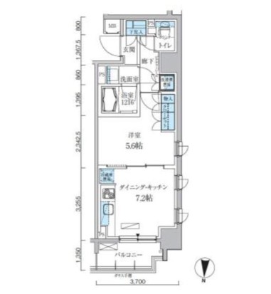 パークアクシス両国馬車通り401号室の図面