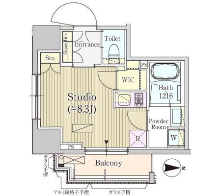 パークアクシス白金801号室の図面