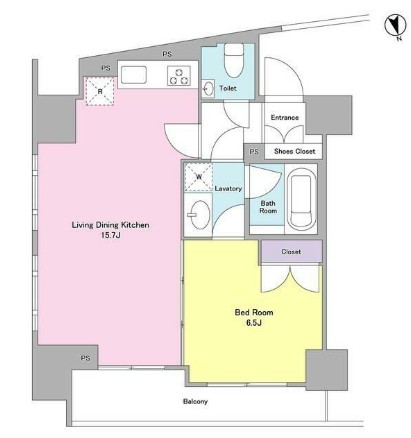 ラベイユ麻布十番1005号室の図面
