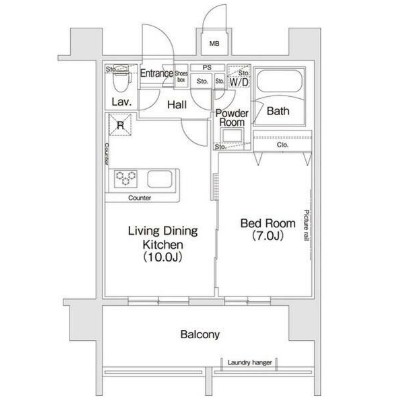 コンフォリア新宿1002号室の図面
