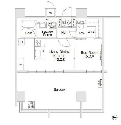 コンフォリア新宿1103号室の図面