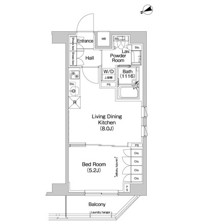 プラウドフラット代々木八幡205号室の図面